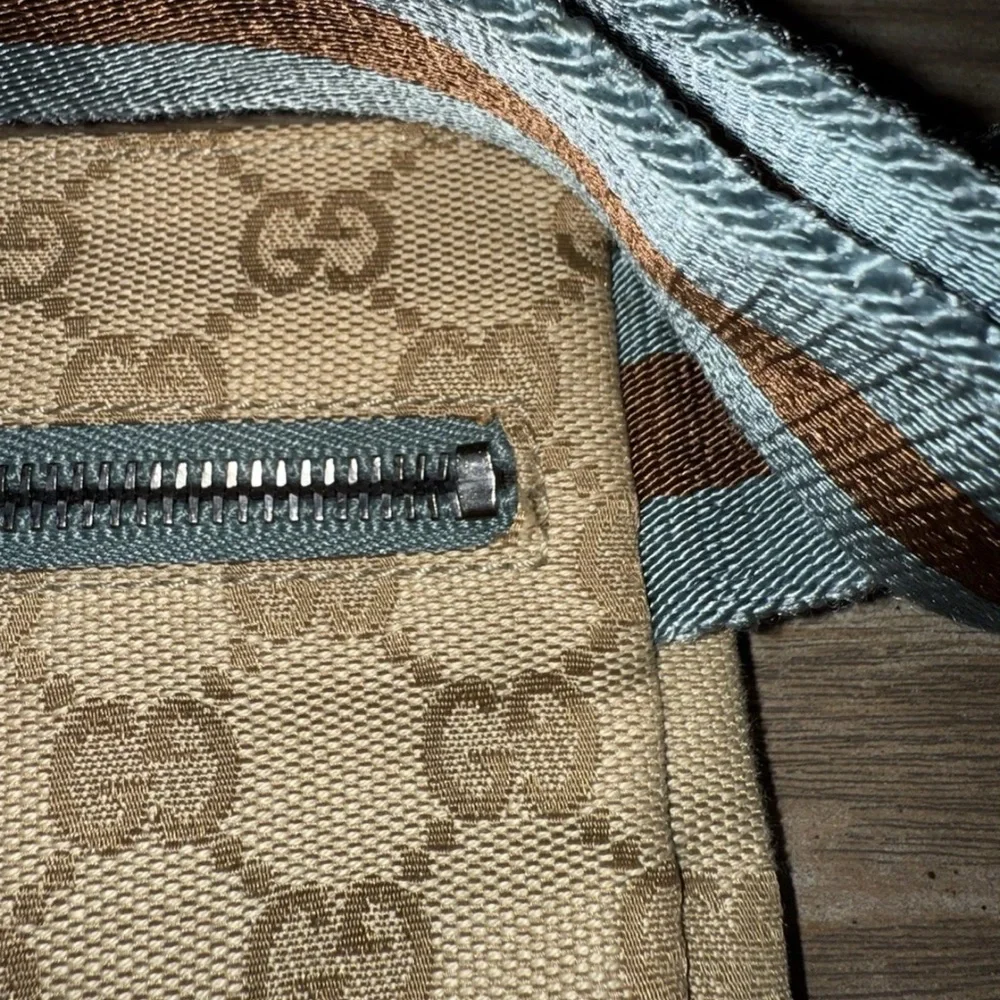 Gucci GG Monogram Web Double Pocket Belt Bag Ice Blue RARE color 162962-497717 - Picture 13 of 16